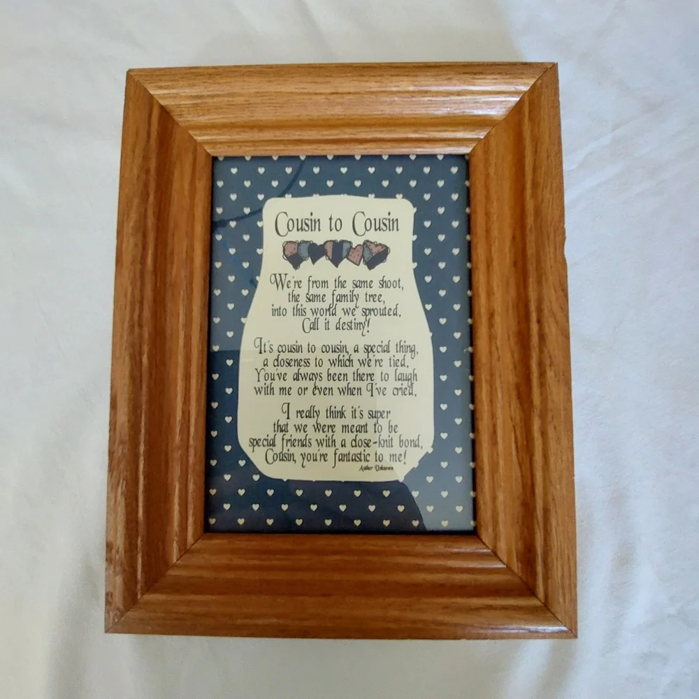 Wooden Cousin to Cousin Picture Frame